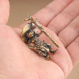 Brass Frog Wizard Statue Desktop Ornament