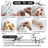 Black Lightning Line 2 Sheets Large Temporary Tattoo Stickers Halloween Body Decals Costume Party