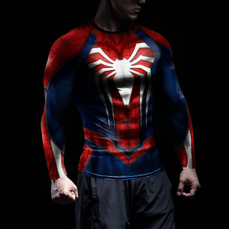 Spiderman Rash Guards Compression Shirts Men Workout Long Sleeve Tops Fitness Sportswear