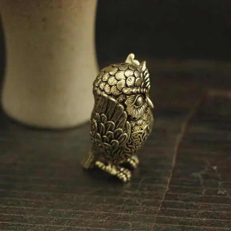 See No Evil, Hear No Evil, Speak No Evil Brass Owl Statues Tea Pets