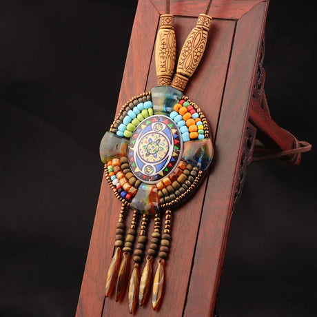 Handmade Beaded Leather Boho Necklaces
