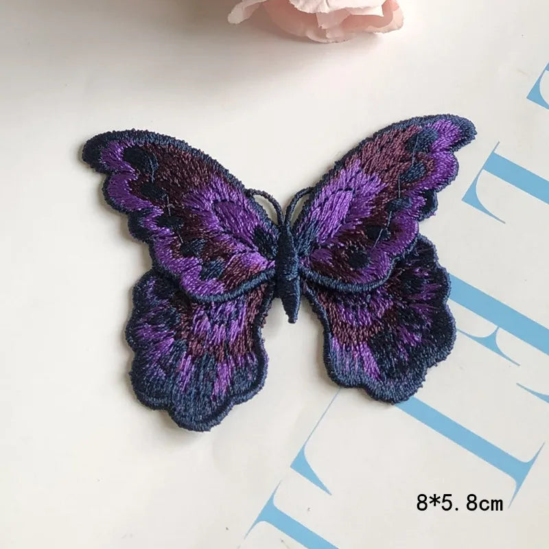 3Pcs Butterfly Embroidered Patches Appliqué Sewing DIY Crafts