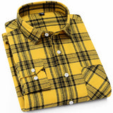Woodsman Slim-fit Brushed Flannel Plaid Shirts 13 Colours