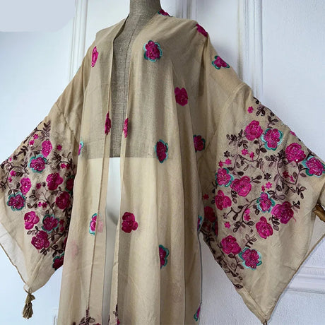 Rose's Embroidered Bohemian Cover Up Kimono
