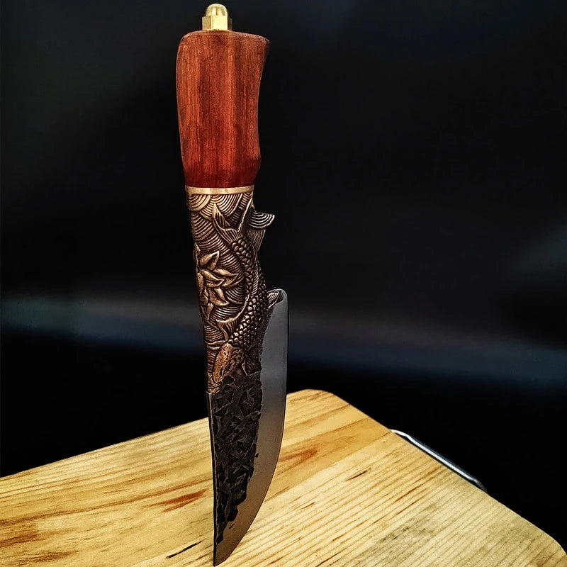 The Fisherman's Knife Steel Blade Handmade Forged Utility Boning Chef Cleaver