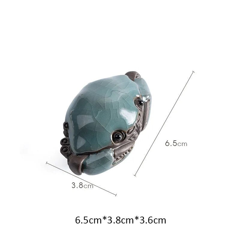 Kiln Cracked Glaze Crab Tea Pet Handmade Tea Ceremony Decoration