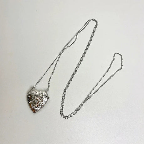 Heart Shape Mini Bag Pendant Necklace Long Crossbody Sweater Chain