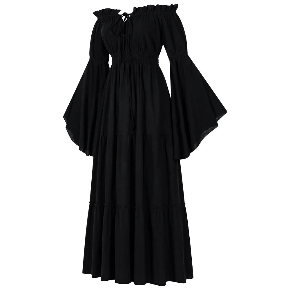 Medieval Folk Cosplay Off Shoulder Dress