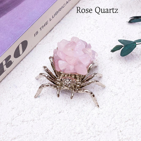 1pc Natural Crystal Spider Animal Desk Decor
