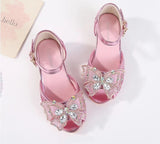 Party Shoes for Girls Glittery Butterfly Mary Jane Sandals Purple Gold Pink Blue