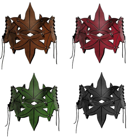 Elven Leaves Wide Waist Belt Medieval Cinch Belt with Adjustable Straps