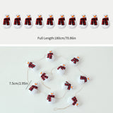 180cm Wool Felt Christmas Garland Handmade Snowman Reindeer Pom Pom Banner for Xmas Tree Wall Mantel Decor