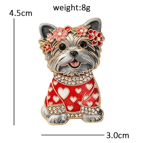 Scotty Dog Brooches 4 Colours