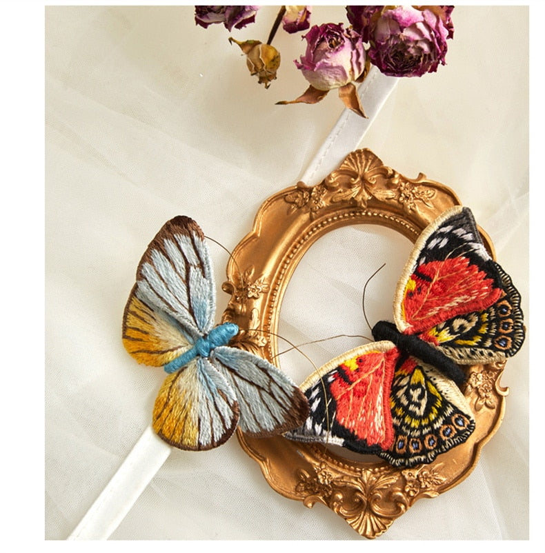 Beginner Butterfly Embroidery Kits With Hoop DIY Brooch Embroidery Kit