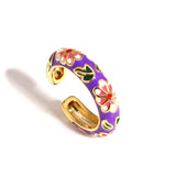 Vintage Boho Colourful Enamel Flower Rings