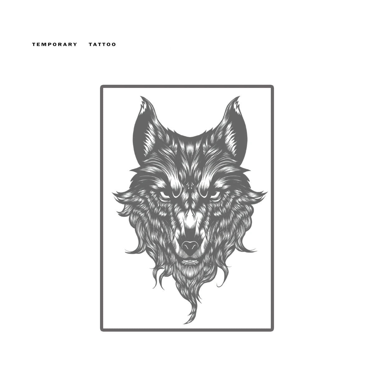 Wolf Head Temporary Tattoo