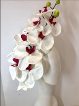 Handcrafted Large Realistic Orchid Statement Headpiece Floral Headband for Weddings Races Photoshoots