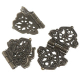 Three Vintage Flower Metal Hinges Furniture Hardware