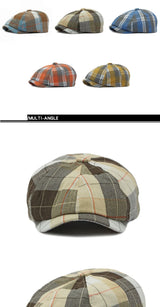 Plaid Newspaper Boy Beret Caps