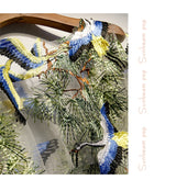 Woodland Blue Cranes Embroidered Shawl Bolero Capes