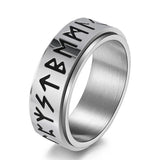 Nordic Viking Runes Spinning Ring Titanium Steel Anxiety Jewellery