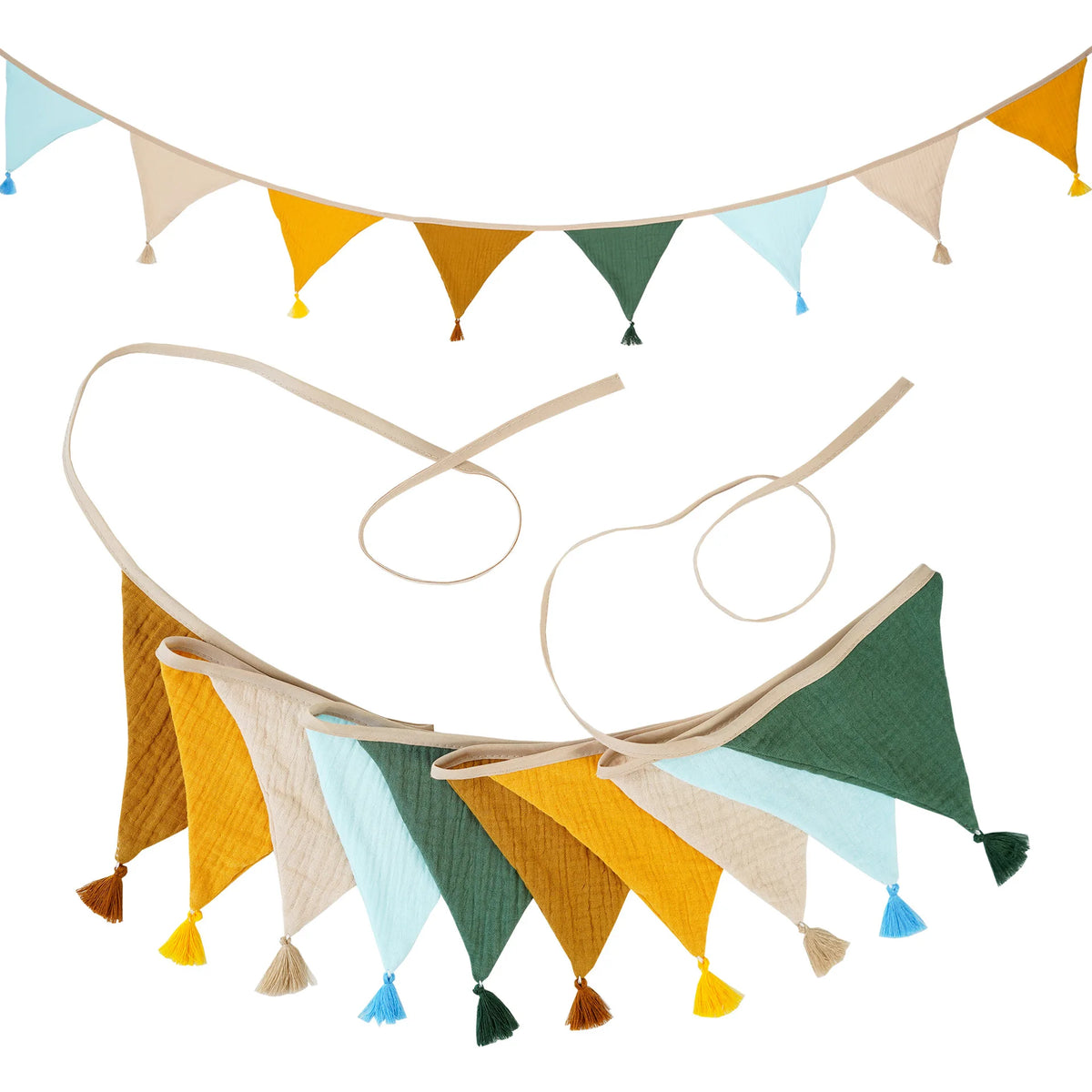 Children's Bunting 10 Triangle Flags with Tassles Party Decor Carnival Banner Garland 2.6M/8.5FT