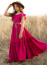 Girls Maxi Lace Chiffon Photoshoot Dresses For 3-15 Years