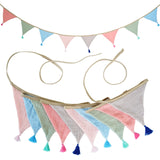 Children's Bunting 10 Triangle Flags with Tassles Party Decor Carnival Banner Garland 2.6M/8.5FT