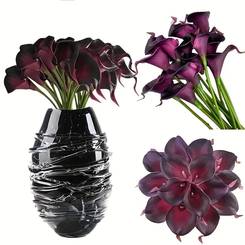 10PCS Calla Lily Bouque Artificial Flowers Mother's Day Easter Wedding Party Home Room Table Decoration