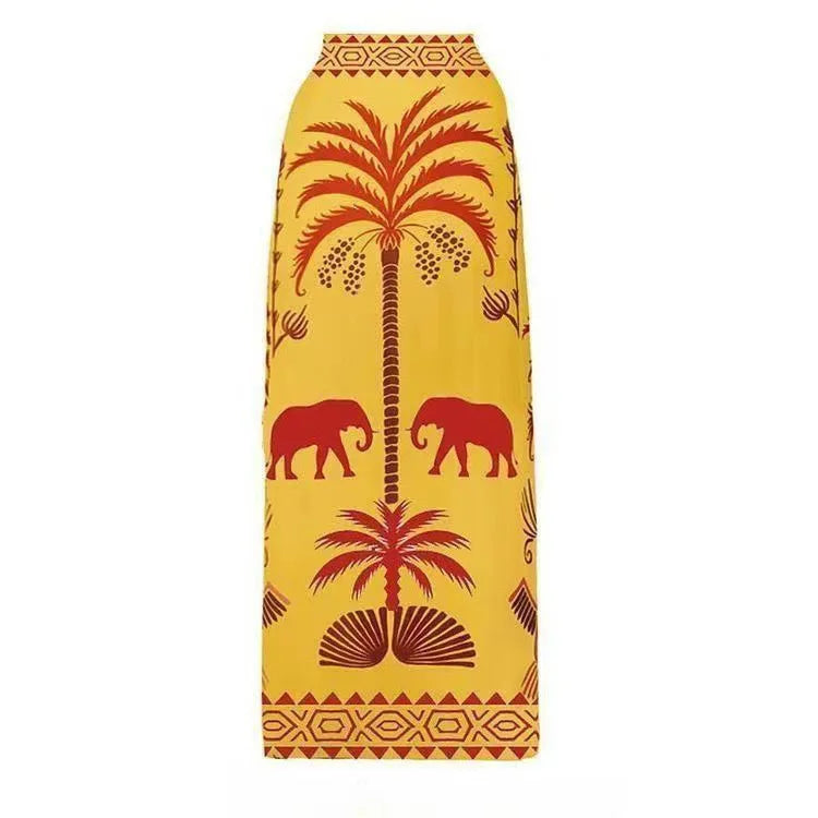 Island Graphic Summer Swimsuits Cover Up Pants Skirts Swimwear