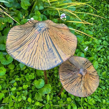 Garden Metal Rusty Mushroom Stakes