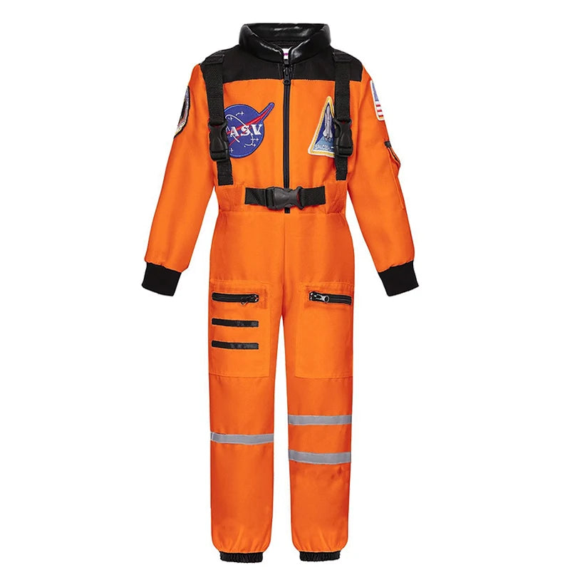 Kids Astronaut Costume Space Suit Halloween Cosplay Space Explorer Performance Book Week Costumes Children's Jumpsuit Spaceman Boys Girls