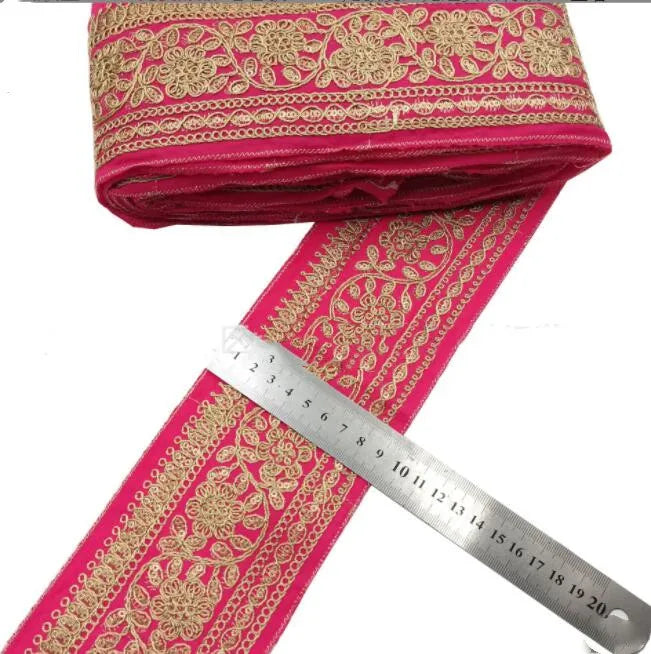 1 Yards Embroidered Rose Lace Trim Jacquard Ribbon DIY Craft Making Sewing Supplies