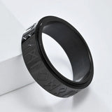 Nordic Viking Runes Spinning Ring Titanium Steel Anxiety Jewellery