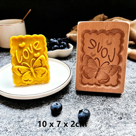 Farmhouse Wooden Cookie Moulds Baking Tools Gift for Bakers