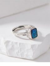Miss Opal's S925 Sterling Silver Ring Square Opal