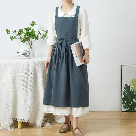 Maker's Apron Cotton Linen Gardening Kitchen Pinafore Aprons