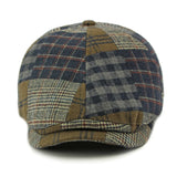 Patchwork Plaid Cabbie Beret Hat