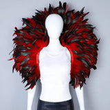 Rainbow Carnival Feather Cape Collar Shrug Mardi Gras Festival Wear