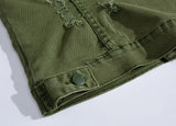 Woodsman Ripped Denim Vests Jackets