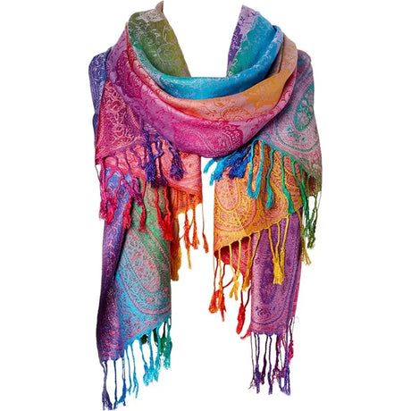 Rainbow Pashmina Scarfs Large Soft Warm Shawl Wrap