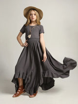 Girls Maxi Lace Chiffon Photoshoot Dresses For 3-15 Years