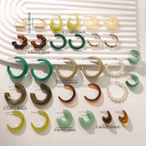 Sets of Vintage Style Multi-colour Hoop Earrings Set Water Drop C-shaped Designs