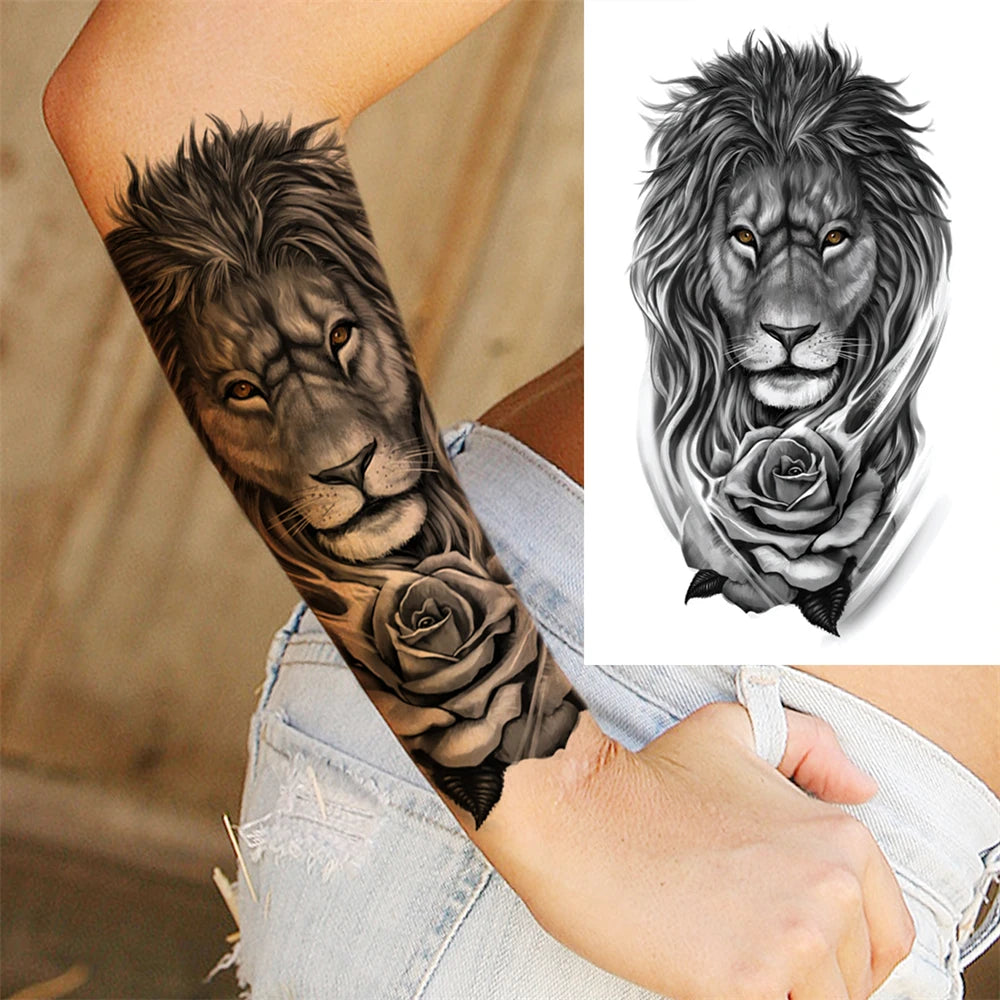 Large Peony Temporary Tattoos