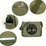 Tree of Life Print Canvas Shoulder Bag Crossbody Messenger Bag