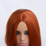 Synthetic Copper Red Wig Cosplay Long Wave Middle Part Heat Resistant Daily Wigs