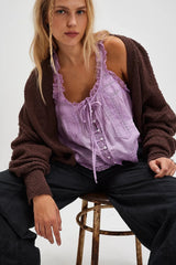 Pip's Summer Cotton Camis Crop Tops Boho Spliced Lace Tank Tops