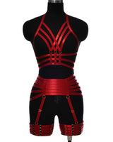 Pearlescent Colours Body Harness Body Cage Garter Belt Harness Full Set