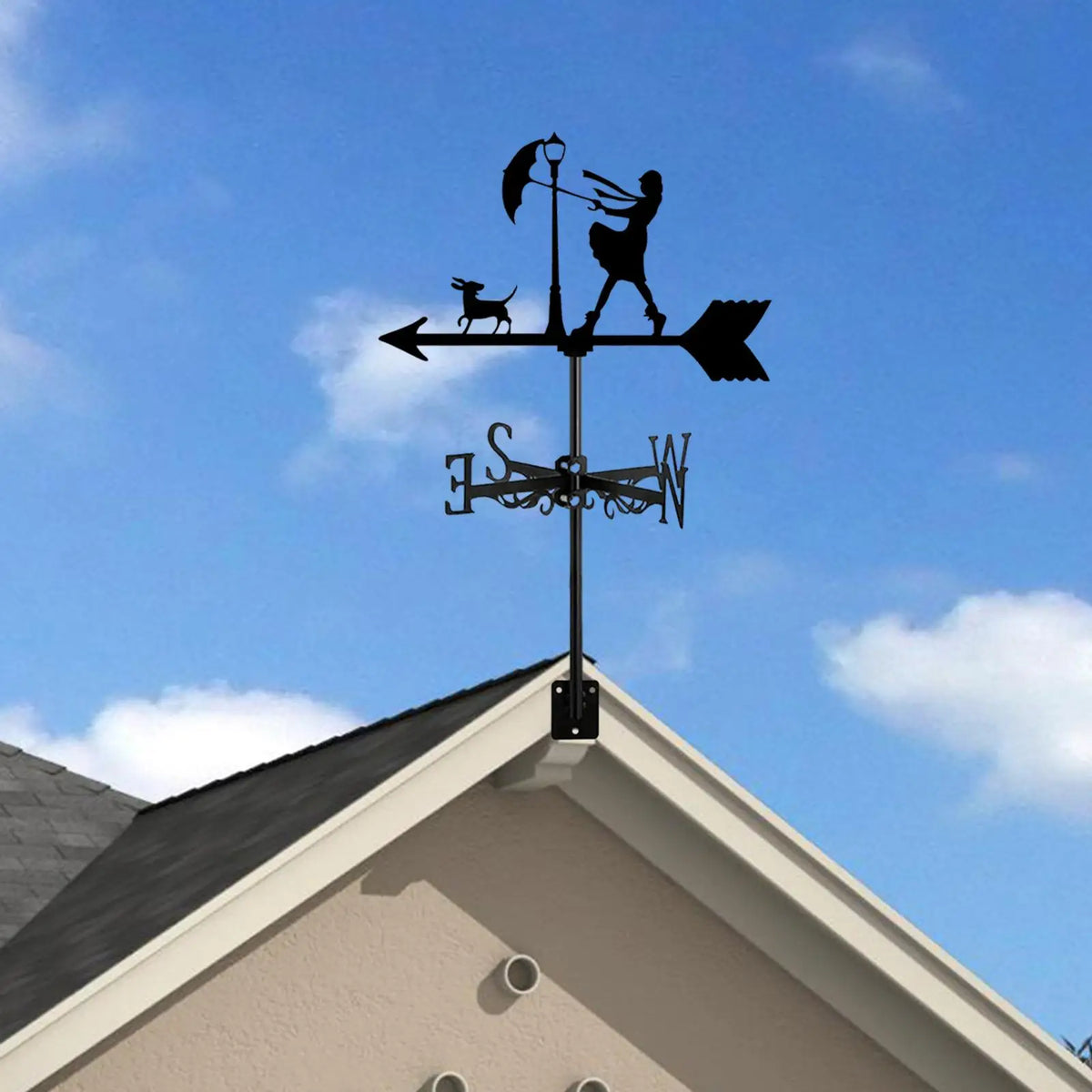 Umbrella Girl and Dog Weathervane
