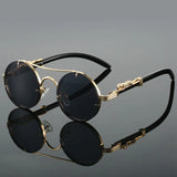 Round Retro Cape Sunglasses Double Bridge